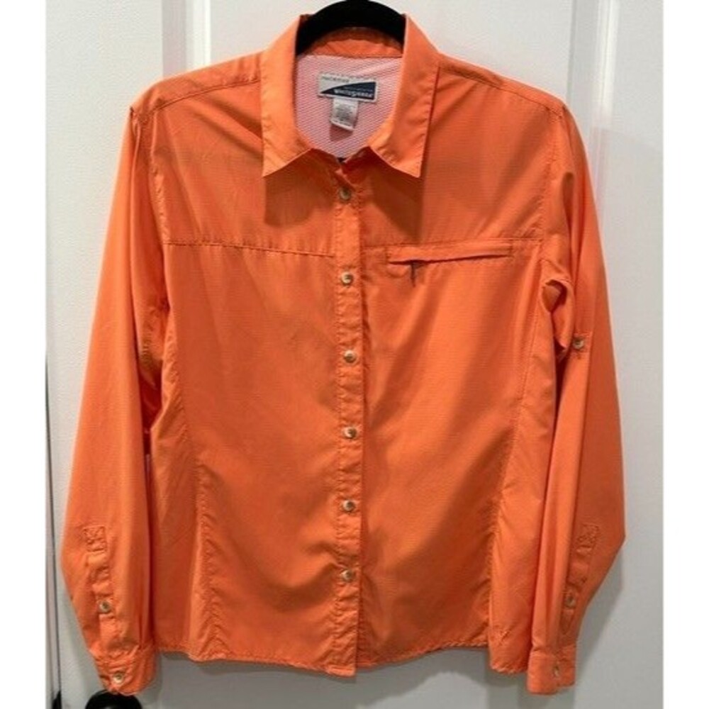 White Sierra Insect Shield Womens M Orange Vented Fishing Shirt Long Sleeve